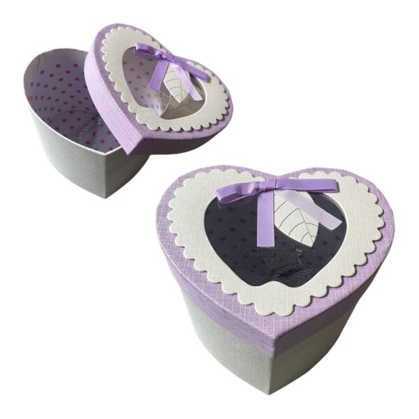 POKLON KUTIJA SRCE LILA 14x12cm