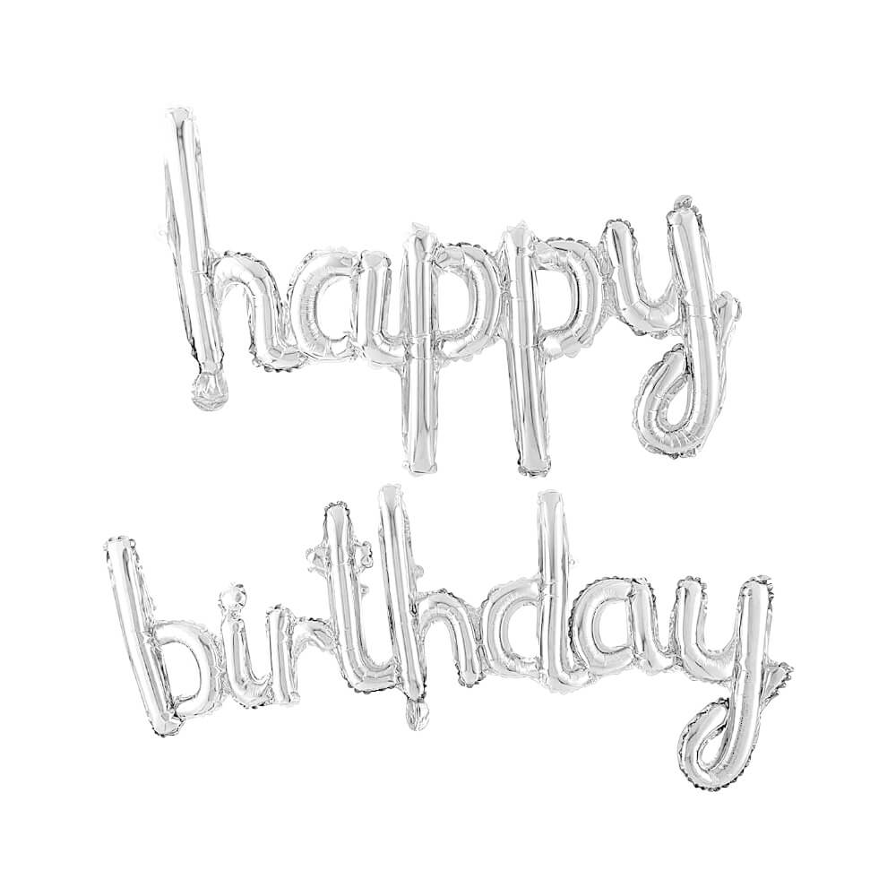 FOLIJSKI BALON HAPPY BIRTHDAY SREBRNI